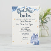 Blue Jean Baby Shower 招待状 (スタンド正面)
