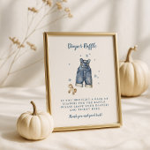 Blue Jean Baby Shower 8x10 Diaper Raffle Sign ポスター