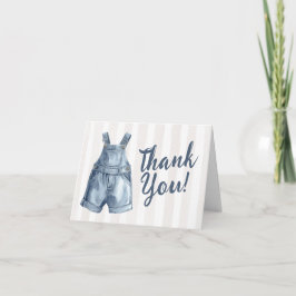 Blue Jean Baby Shower Blank Thank You Card サンキューカード