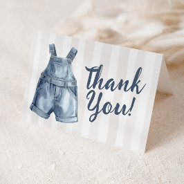 Blue Jean Baby Shower Blank Thank You Card サンキューカード