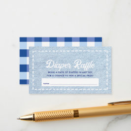 Blue Jean Baby  Shower Boy Diaper Raffle Ticket エンクロージャーカード