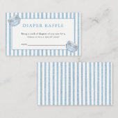 Blue Jean Baby Shower Denim Diaper Raffle エンクロージャーカード (正面/裏面)