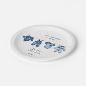 Blue Jean Baby Shower - Denim Theme ペーパープレート (アングル)