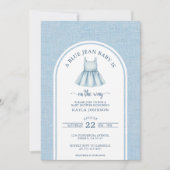 Blue Jean Baby Shower Elegant Arch Girl 招待状 (正面)