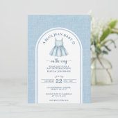 Blue Jean Baby Shower Elegant Arch Girl 招待状 (スタンド正面)