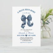 Blue Jean Baby Shower Invitation 招待状 (スタンド正面)