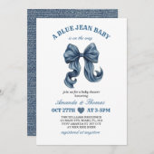 Blue Jean Baby Shower Invitation 招待状 (正面/裏面)