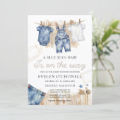 Blue Jean Baby Shower Invitation 招待状 (スタンド正面)