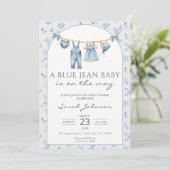 Blue Jean Baby Shower Invitation Cowboy 招待状 (スタンド正面)