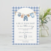 Blue Jean Baby Shower Invitation Cowboy 招待状 (スタンド正面)