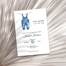 Blue Jean Baby Shower Invitation - Denim Theme 招待状