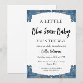 blue jean baby shower invitations 招待状 (正面/裏面)