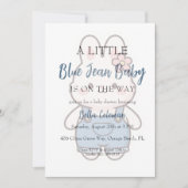 blue jean baby shower invitations 招待状 (正面)