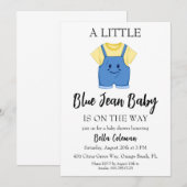 blue jean baby shower invitations 招待状 (正面/裏面)