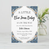 blue jean baby shower invitations 招待状 (スタンド正面)