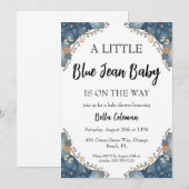 blue jean baby shower invitations 招待状 (正面/裏面)