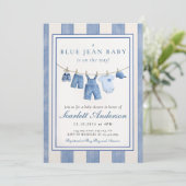 Blue Jean Baby Shower Invite, Denim Baby Shower 招待状 (スタンド正面)