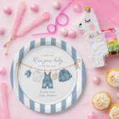 Blue Jean Baby Shower Paper Plate ペーパープレート (パーティー)