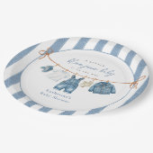 Blue Jean Baby Shower Paper Plate ペーパープレート (アングル)