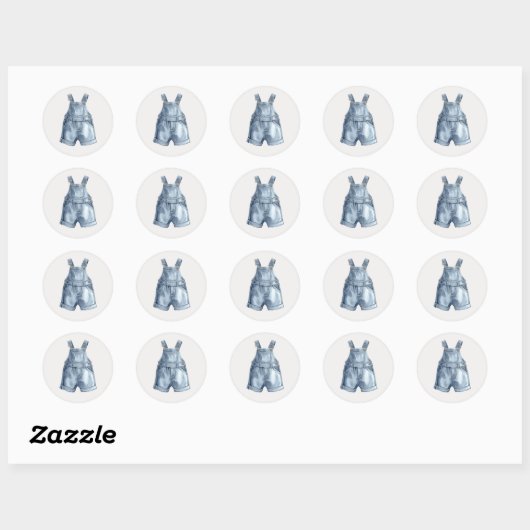 Blue Jean Baby Shower Simple Envelope Stickers ラウンドシール (シート)
