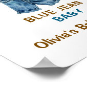 Blue Jean Baby Shower Welcome Sign ポスター (角)