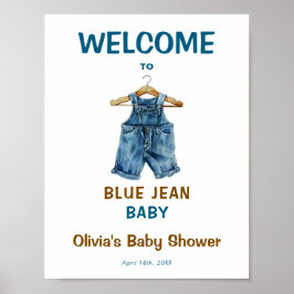 Blue Jean Baby Shower Welcome Sign ポスター