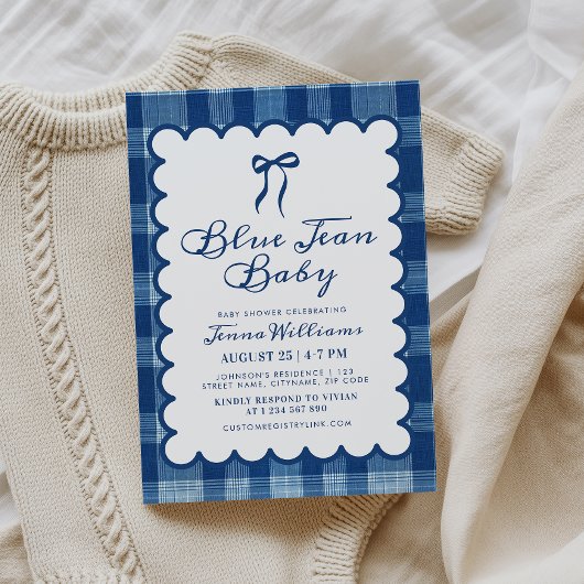 Blue Jean Boy Baby Shower  招待状