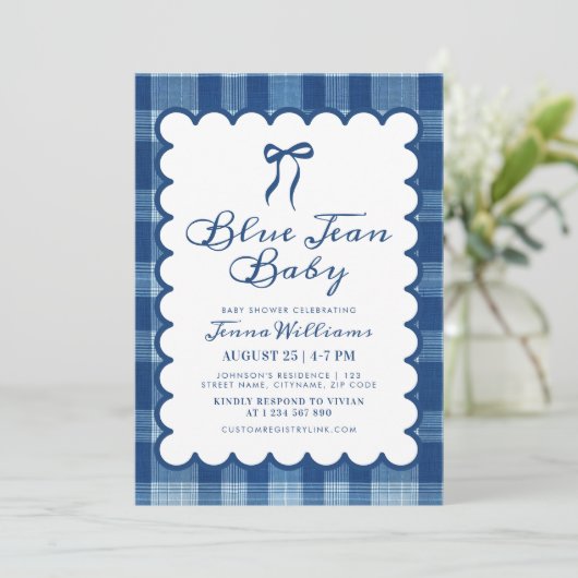Blue Jean Boy Baby Shower  招待状 (スタンド正面)