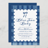 Blue Jean Boy Baby Shower  招待状 (正面/裏面)