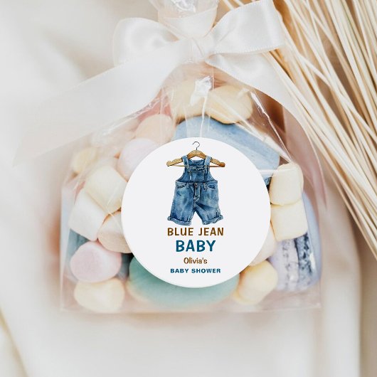 Blue Jean Boy Western Baby Shower ラウンドシール