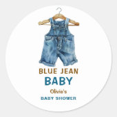 Blue Jean Boy Western Baby Shower ラウンドシール (正面)