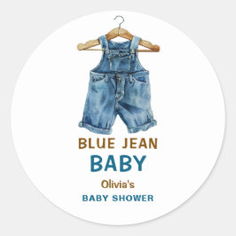 Blue Jean Boy Western Baby Shower ラウンドシール