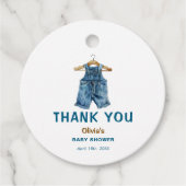 Blue Jean Boy Western Baby Shower Thank You フェイバータグ (正面)