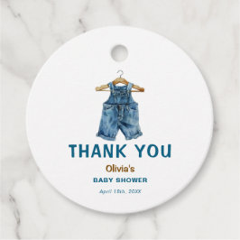 Blue Jean Boy Western Baby Shower Thank You フェイバータグ
