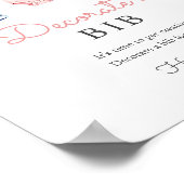 Blue Jean Decorate a Bib Baby Shower Game Sign ポスター (角)