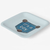 Blue Jean Denim男の子の赤ちゃんシャワー ペーパープレート (傾斜あり)