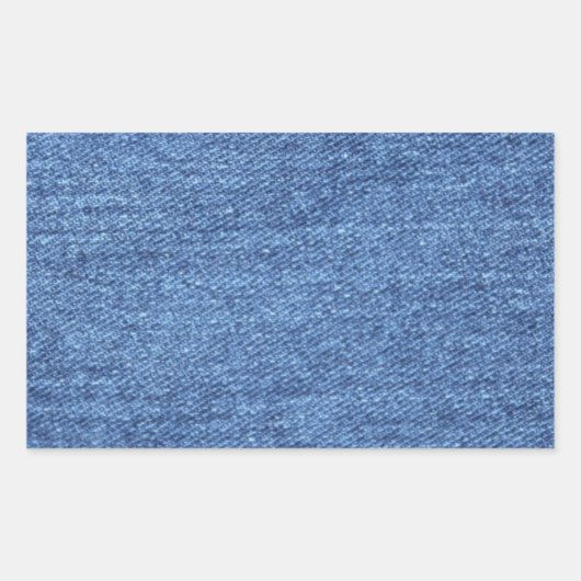 Blue Jean Denim背景 長方形シール (正面)