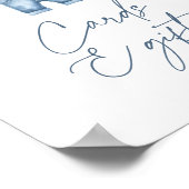 Blue Jean Denim赤ちゃんシャワーカードとギフトサイン ポスター (角)