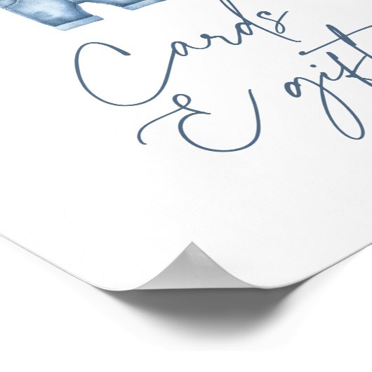 Blue Jean Denim赤ちゃんシャワーカードとギフトサイン ポスター (角)