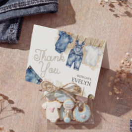 Blue Jean Denim Baby Shower  サンキューカード