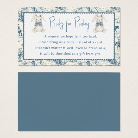 Blue Jean Denim Books For Baby Boy Enclosure Card (正面&裏面)