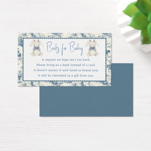 Blue Jean Denim Books For Baby Boy Enclosure Card (デスク)