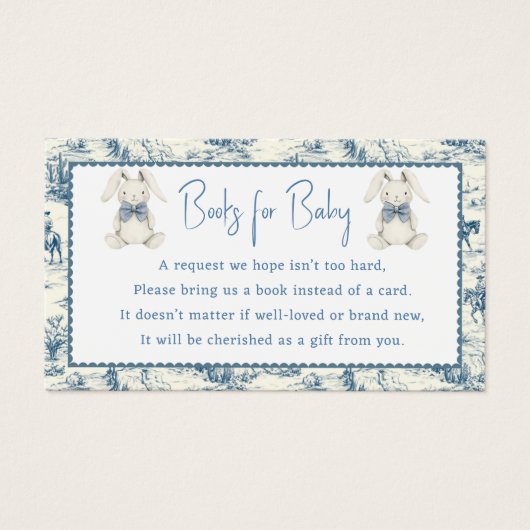 Blue Jean Denim Books For Baby Boy Enclosure Card (正面)