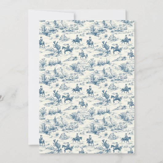 Blue Jean Denim Boy Baby Shower 招待状 (裏面)