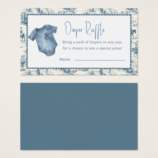 Blue Jean Denim Diaper Raffle Boy Enclosure Card (正面&裏面)