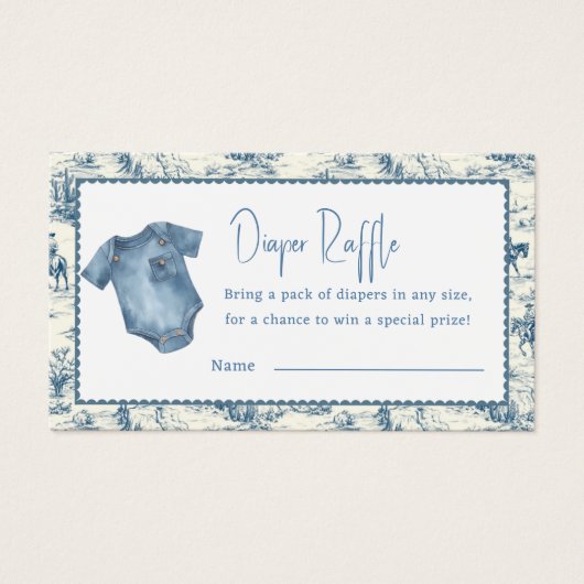 Blue Jean Denim Diaper Raffle Boy Enclosure Card (正面)