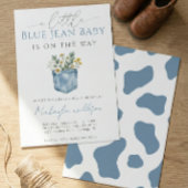 Blue Jean Denim Rustic Boy Baby Shower 招待状