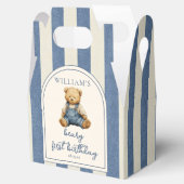 Blue Jean Denim Teddy Bear 1st Birthday フェイバーボックス (オープン)