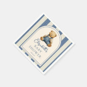 Blue Jean Denim Teddy Bear Baby Shower スタンダードカクテルナプキン (角)