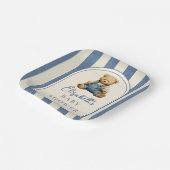 Blue Jean Denim Teddy Bear Baby Shower ペーパープレート (傾斜あり)